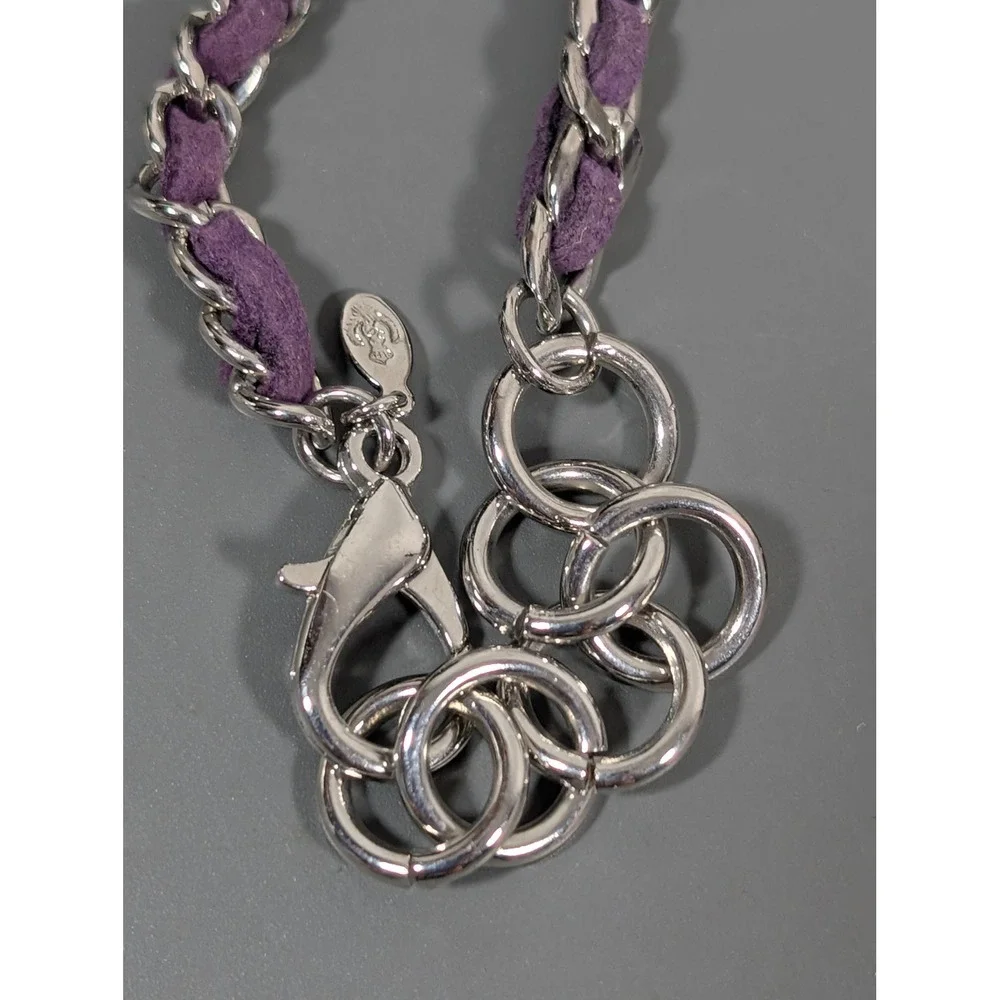 Premier Designs Faith Wrap Bracelet Purple Cord Rhinestone‎ Accents 21.5